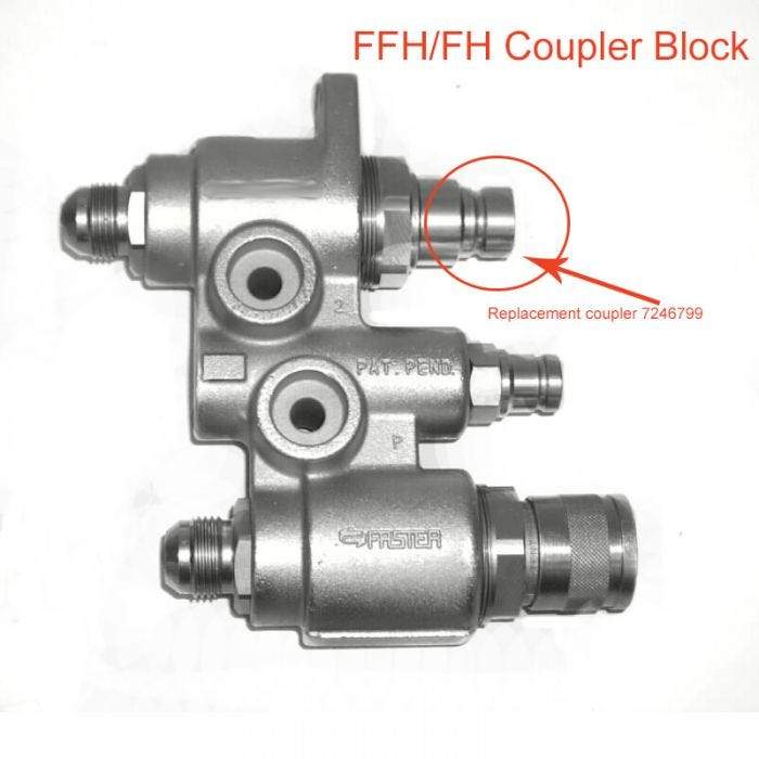 MALE FLAT FACE HYDRAULIC QUICK COUPLER BLOCK CARTRIDGE P/N 7246799 ...